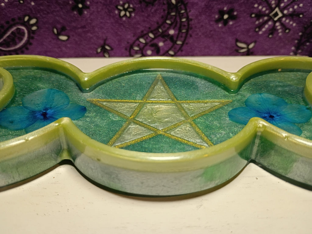Triple Goddess Style Altar Tray (Green)