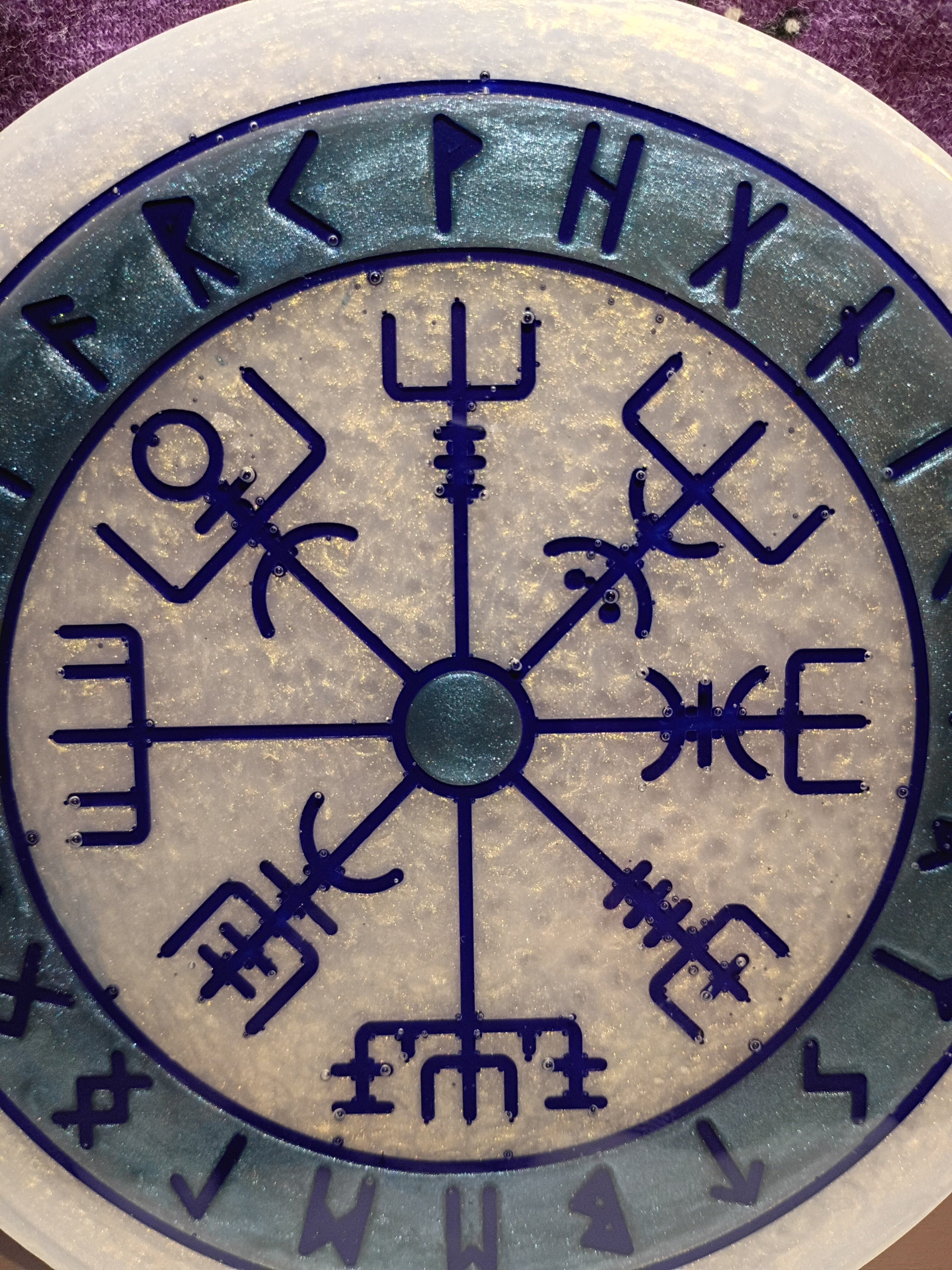 Vegvisir (Norse Compass) Altar Plate (White)