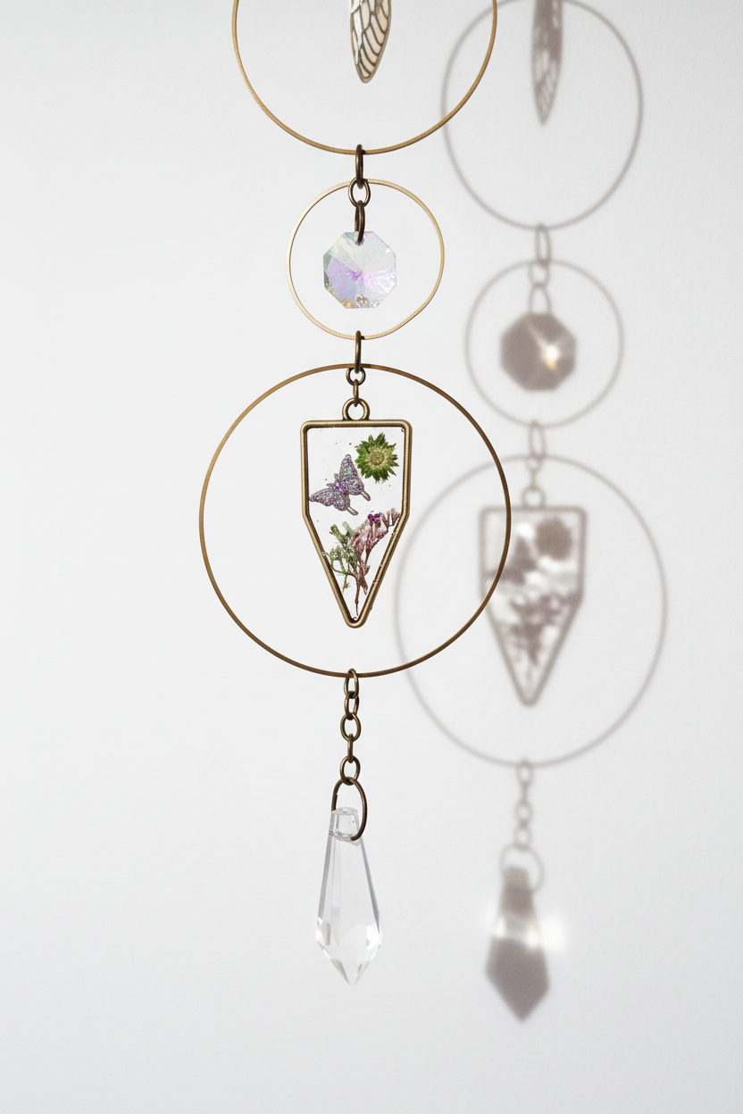 Brightened sun catcher with crystal prism