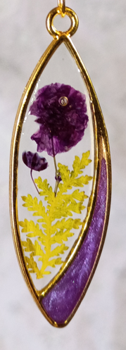 Floral in Resin Earrings (Purple)