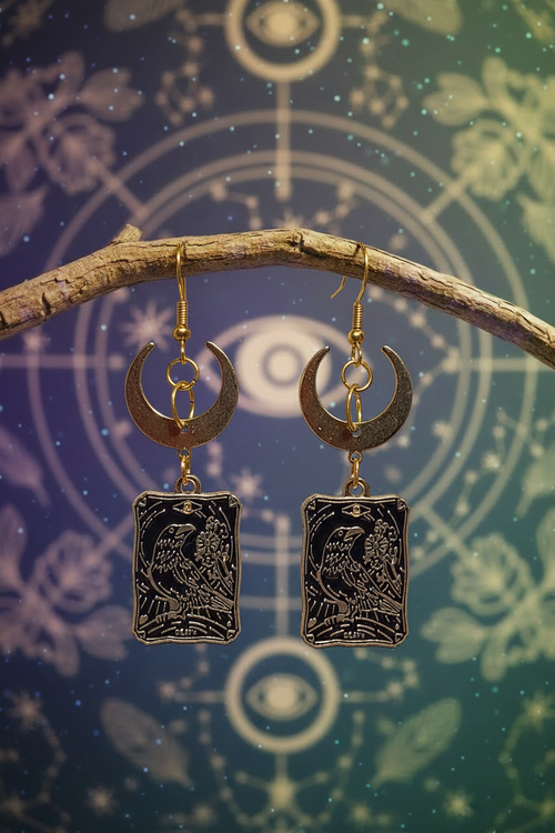 Tarot earrings on branch