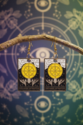 Wheel of Fortune tarot earrings on branch